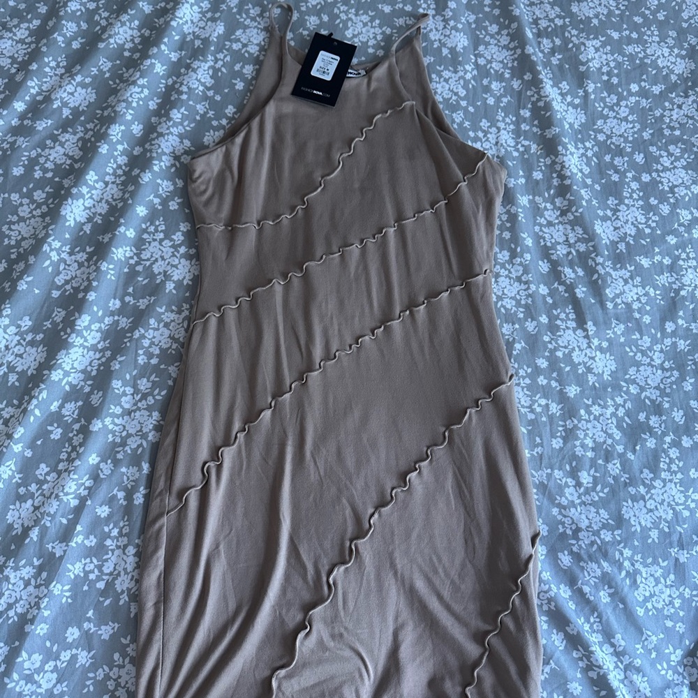 Fashion Nova Tan Midi Dress